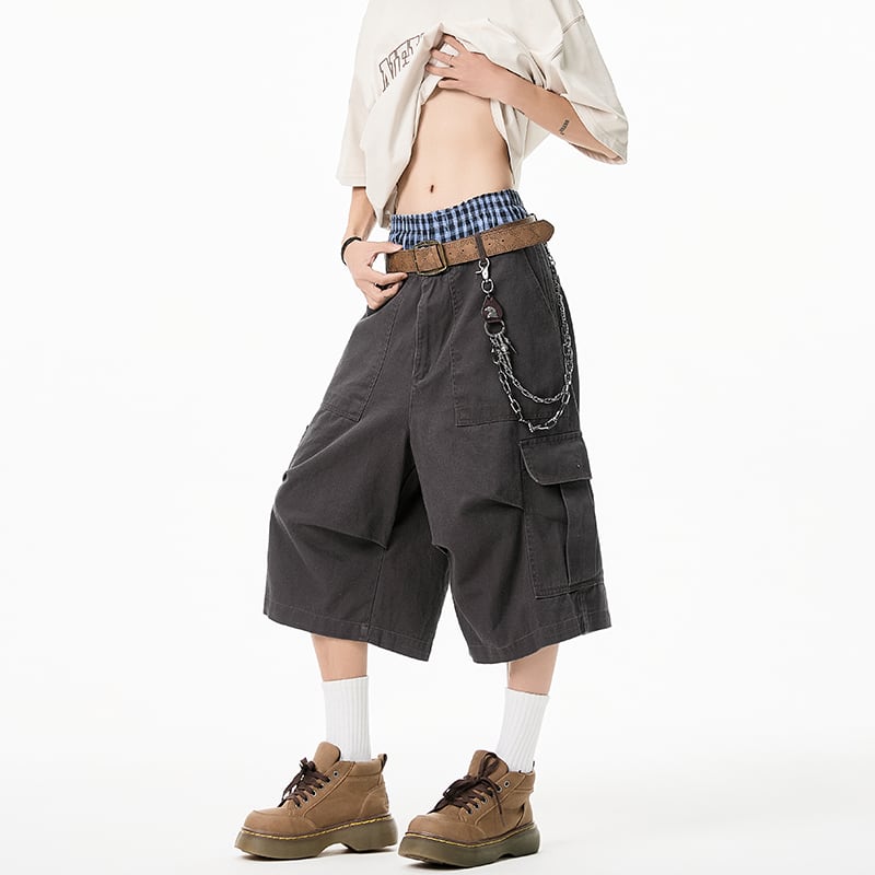 【KADISHOUシリーズ】カジュアルムパンツ ズボン ボトムス 七分丈 男女兼用 メンズ レディース 2色展開
