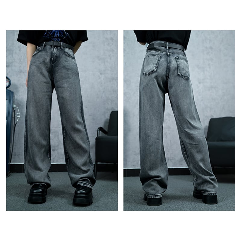 【古怪舍---無聲沼澤シリーズ】★デニムパンツ★ ボトムス ズボン 着痩せ 合わせやすい シンプル