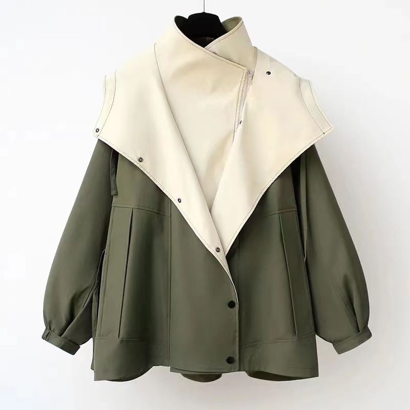 【SHENQIシリーズ】3色 フェイクレイヤード 帽子付き レディース アウター ジャケット