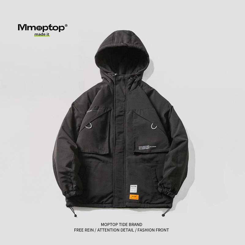 【MMOPTOPシリーズ】綿入れコート フード付き 男女兼用 冬用ジャケット 2色配色