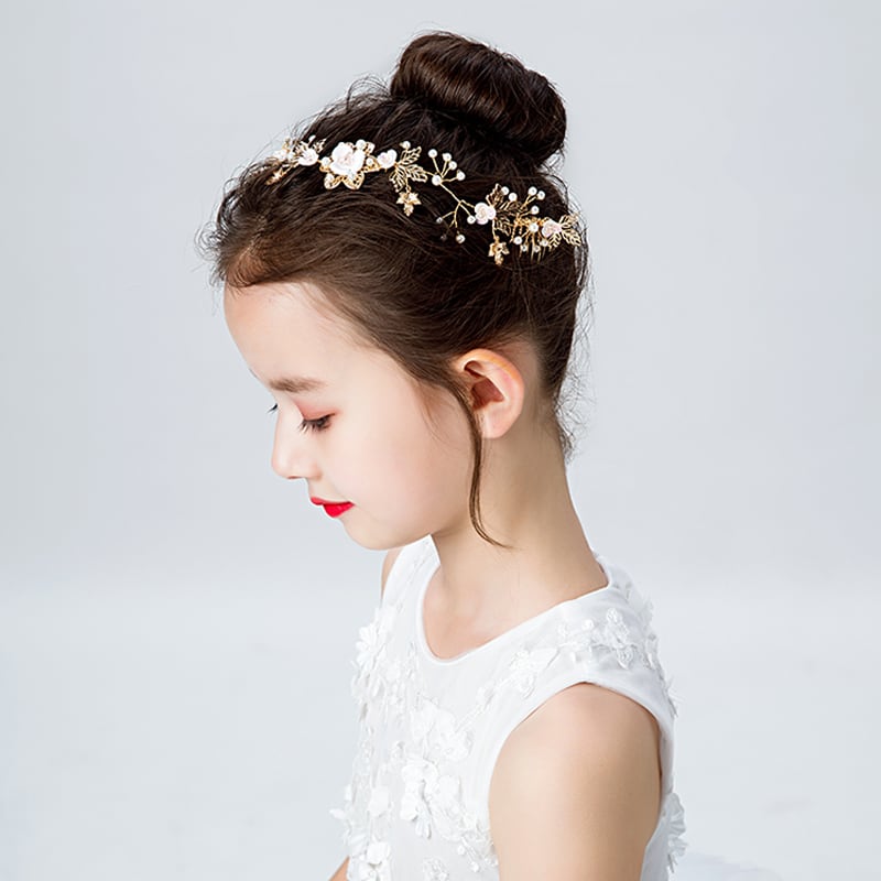 子供用の可愛い花ヘッドドレス、結婚式や入学式にぴったりの 子供用の可愛い花ヘッドドレス、結婚式や入学式にぴったりの