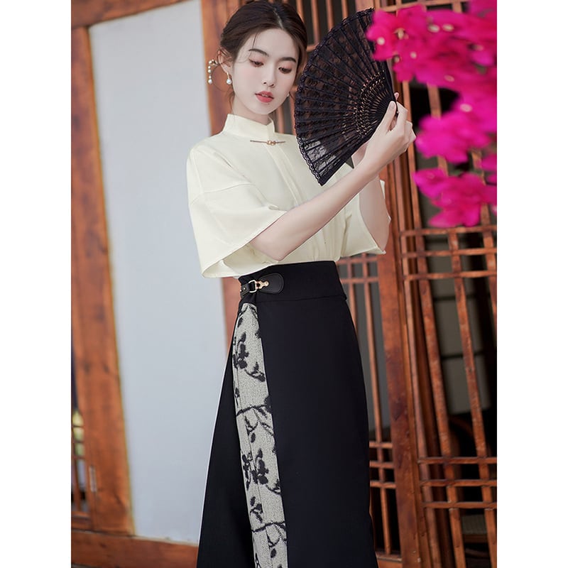 【BRMFUGUシリーズ】チャイナ風シャツ トップス 気質アップ 中華服 レトロ シンプル レディース 春夏ファッション
