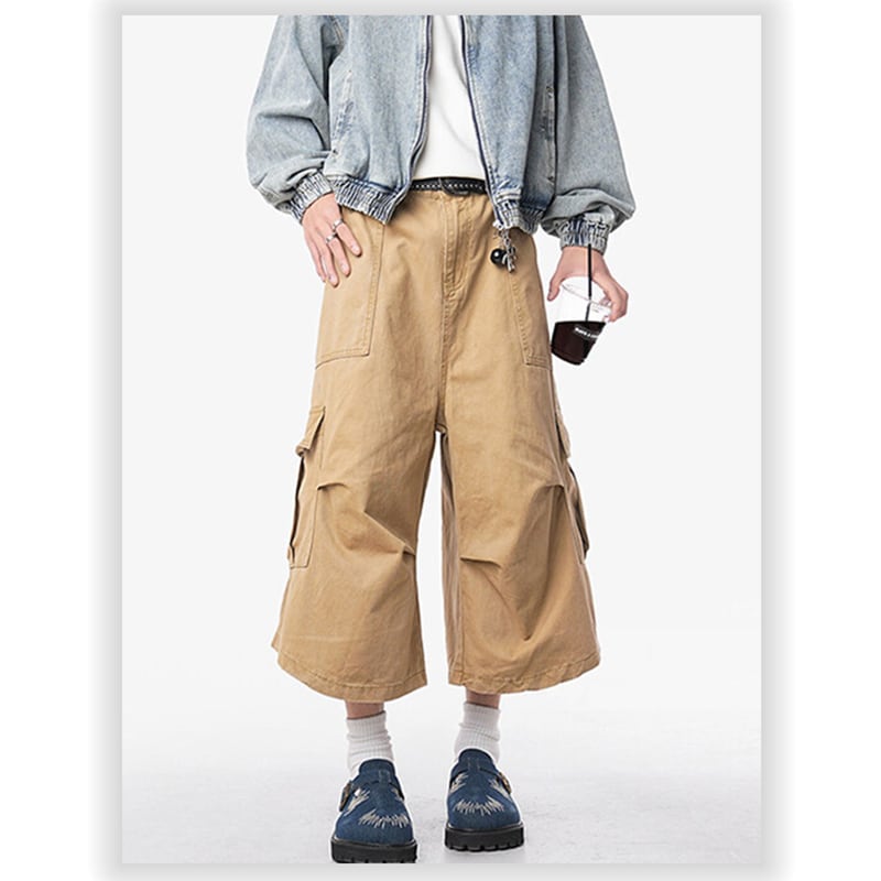 【KADISHOUシリーズ】カジュアルムパンツ 七分丈 ズボン ボトムス 5色 男女兼用 メンズ かっこいい