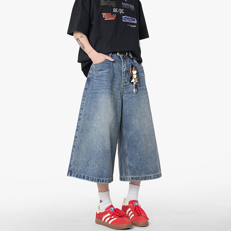 【KADISHOUシリーズ】カジュアルパンツ 七分丈 ズボン ボトムス 男女兼用 チェック柄 ブルー ブラック 2色展開
