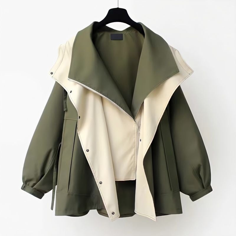 【SHENQIシリーズ】3色 フェイクレイヤード 帽子付き レディース アウター ジャケット
