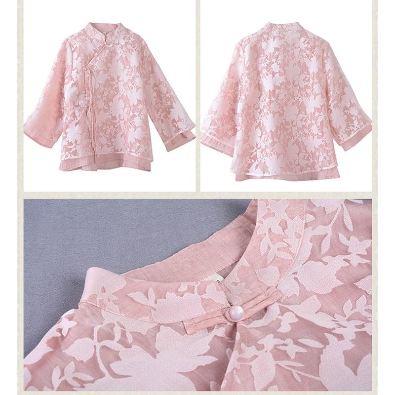 【清裊シリーズ】★チャイナ風トップス★ 3COLOR チャイナ風シャツ 中華服 夏服 涼しい 中華服 唐装 レトロ - ChinChic