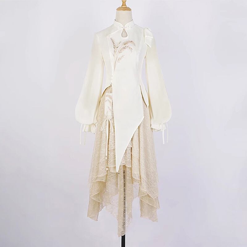 【塵煙雲夢シリーズ】チャイナ風セットアップ トップス スカート 中華服 可愛い ワンピース レディースファッション