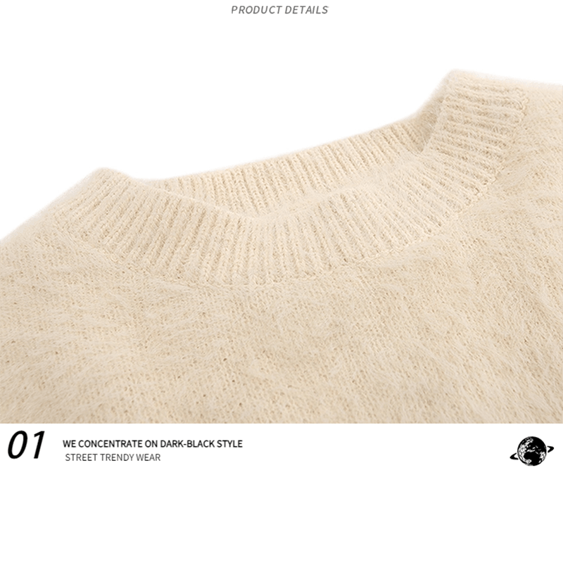 【逃離地球シリーズ】★油絵風 ウサギ柄 ニット トップス★ 4色展開 男女兼用 ChinChic