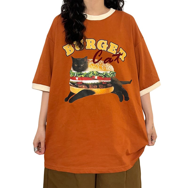 【UATONLINEシリーズ】Tシャツ 半袖 男女兼用 コットン 猫柄 ネコデザイン トップス かわいい 2023新作