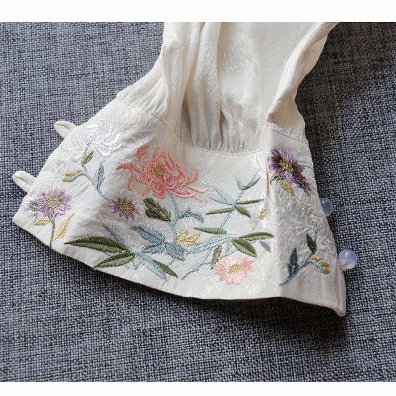 【清裊シリーズ】★チャイナ風トップス★ 4COLOR シャツ 夏服 春服 刺繍 長袖シャツ 気質アップ 可愛い - ChinChic