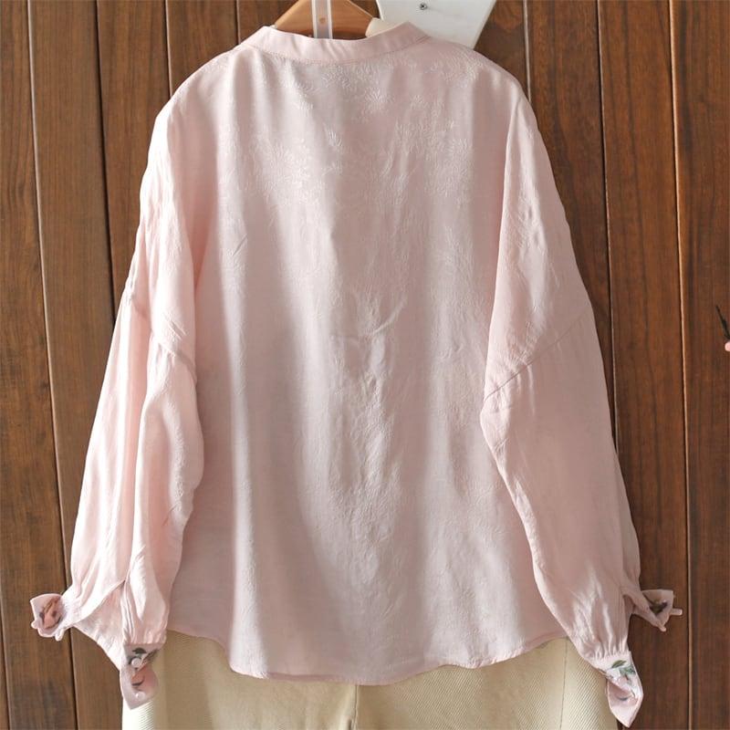 【清裊シリーズ】★チャイナ風トップス★ 4COLOR シャツ 夏服 春服 刺繍 長袖シャツ 気質アップ 可愛い - ChinChic