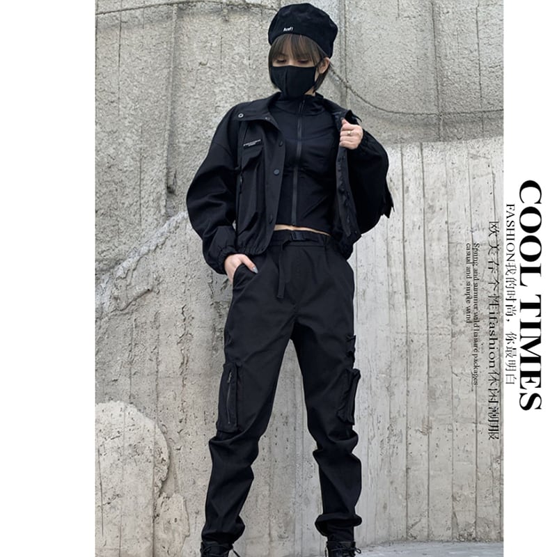 【HEIDIANシリーズ】ショート丈アウター ジャケット おしゃれ デザイン性あり ブラック 黒 M L XL 2XL