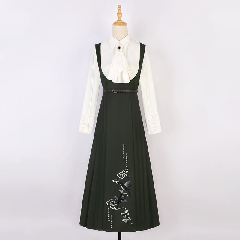 【塵煙雲夢---春不晚シリーズ】チャイナ風つりワンピース 漢服ワンピース 漢元素 レディースファッション