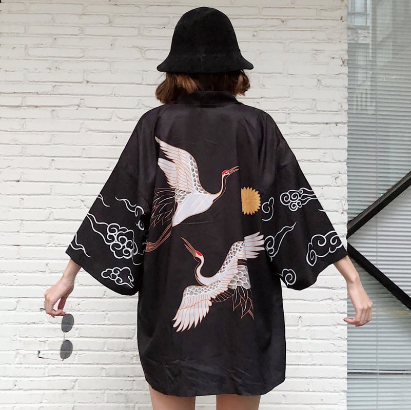 【潮我看シリーズ】和風 原宿風 ゆったり カーディガン 七分袖 レトロ 男女兼用 メンズ カップル服