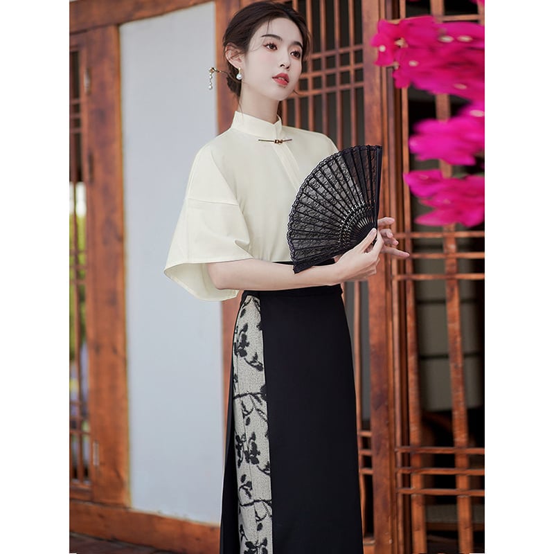 【BRMFUGUシリーズ】チャイナ風シャツ トップス 気質アップ 中華服 レトロ シンプル レディース 春夏ファッション