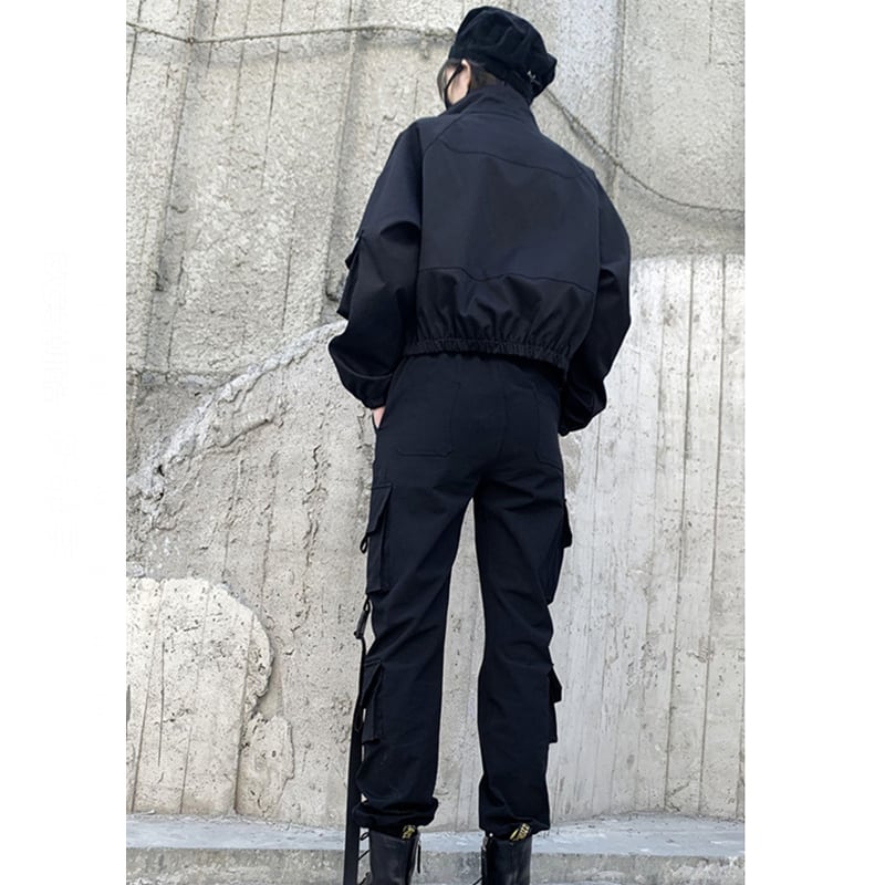 【HEIDIANシリーズ】ショート丈アウター ジャケット おしゃれ デザイン性あり ブラック 黒 M L XL 2XL