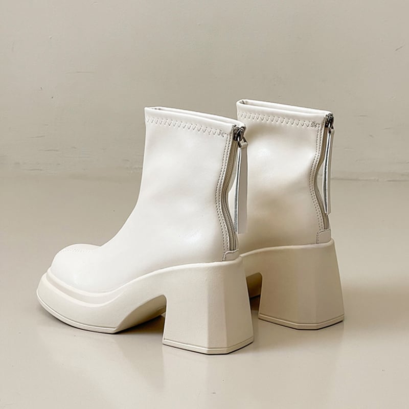 【SSBLシリーズ】ヒール6CM ハイブーツ 2色展開 サイズ35-39 着痩せ おしゃれ ブラック コーヒー色 レトロ レディースブーツ
