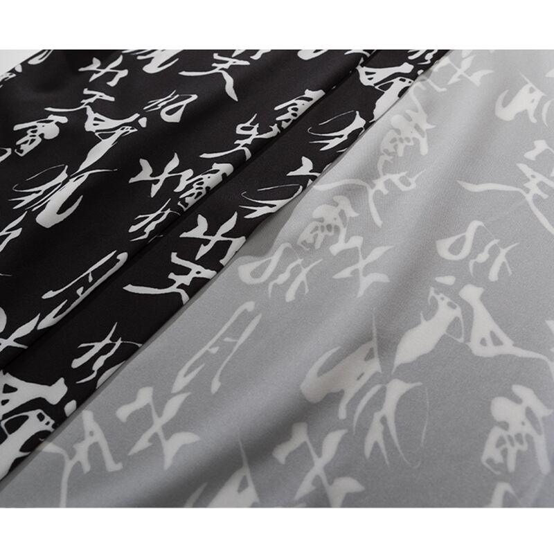 【JUNYIシリーズ】★黒い★ チャイナ風 大きいサイズの★法被★、男女兼用、個性的な文字柄 ★ ChinChic
