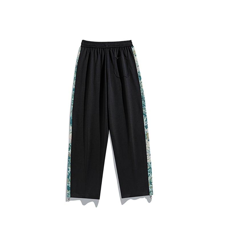 【MCRJODNシリーズ】★男女兼用 カジュアルパンツ★ 2色展開 ボトムス ズボン メンズ 油絵風 切り替え ChinChic