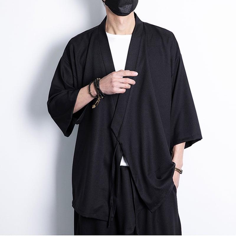 【MUFENGシリーズ】★無地★ チャイナ風 法被 男女兼用 大きい サイズ 2色展開 メンズ ブラック&ホワイト ChinChic