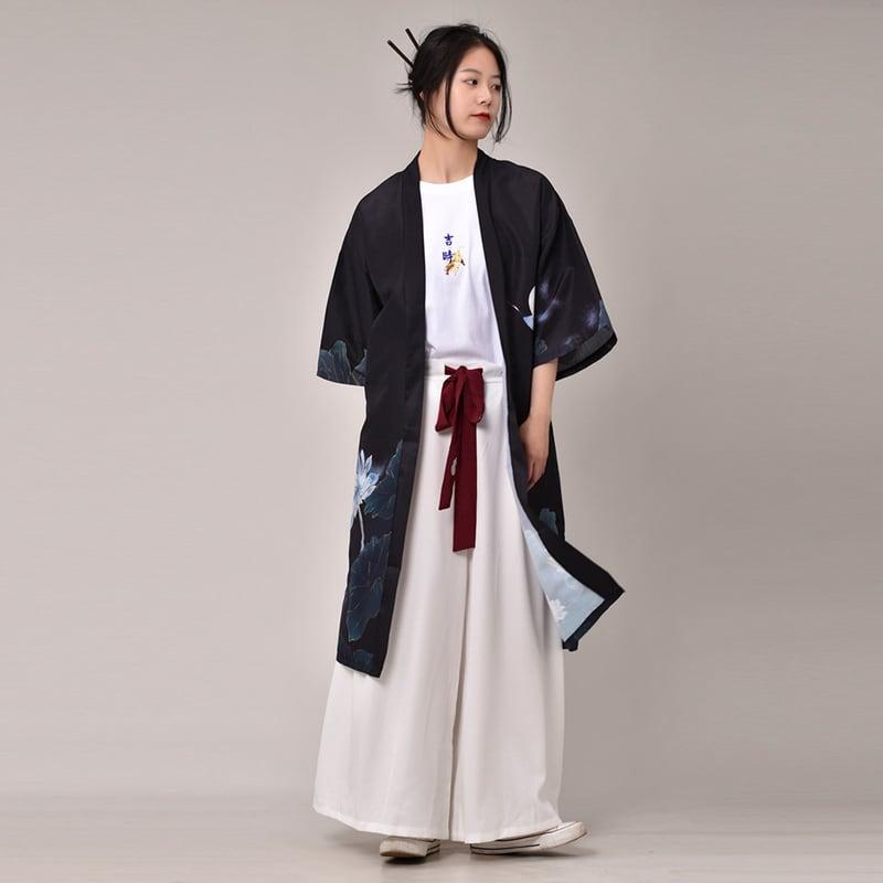 【PINZHIシリーズ】★チャイナ風の鶴柄法被★ トップス 2色展開 男女兼用 メンズ向け 大きいサイズ 薄手 着物デート用 花火大会 ChinChic