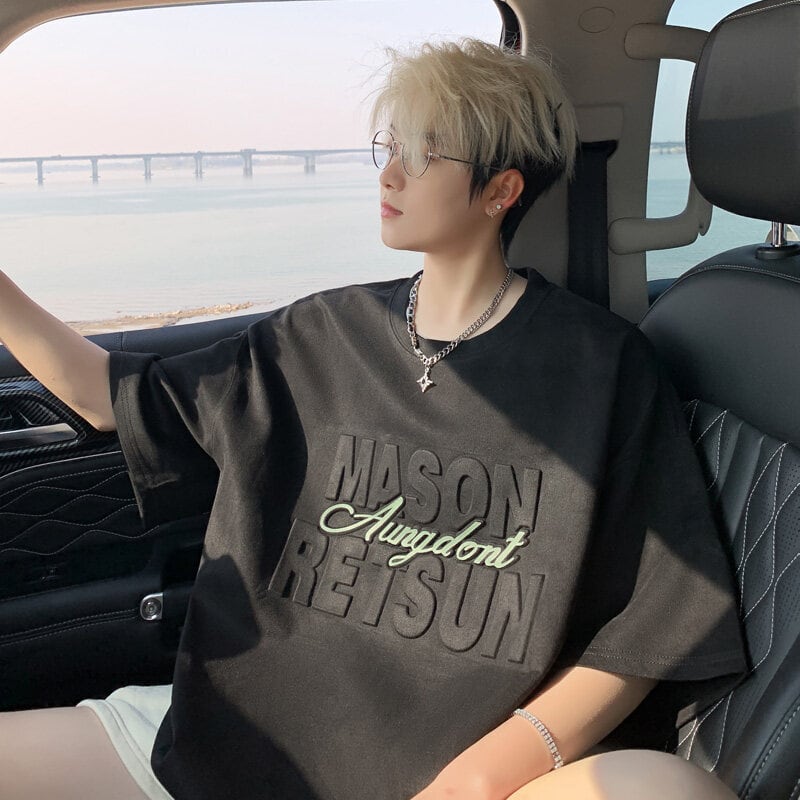 【PPGシリーズ】5カラー トップス 男女兼用 メンズ 大きいサイズ スエード アルファベット Tシャツ
