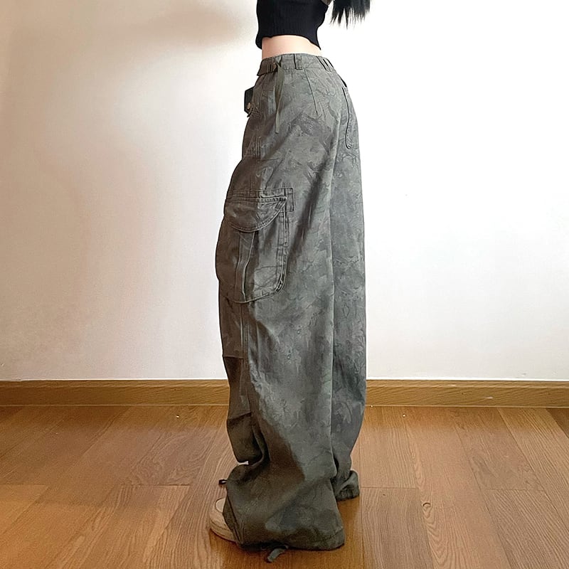 【WEEKEEPシリーズ】カジュアルパンツ レディース レトロ 迷彩柄 ワークパンツ カーゴパンツ ズボン ボトムス