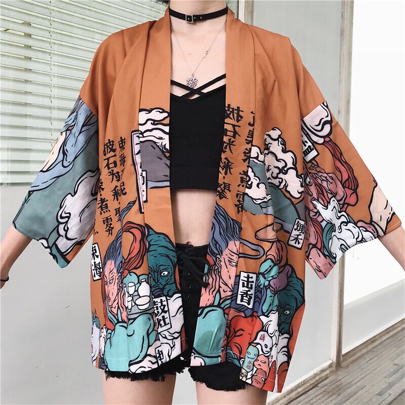 【港味名品シリーズ】カーディガン 2カラー 原宿風 男女兼用 メンズ レディース アウター ゆったり 黒 イエロー カップル服