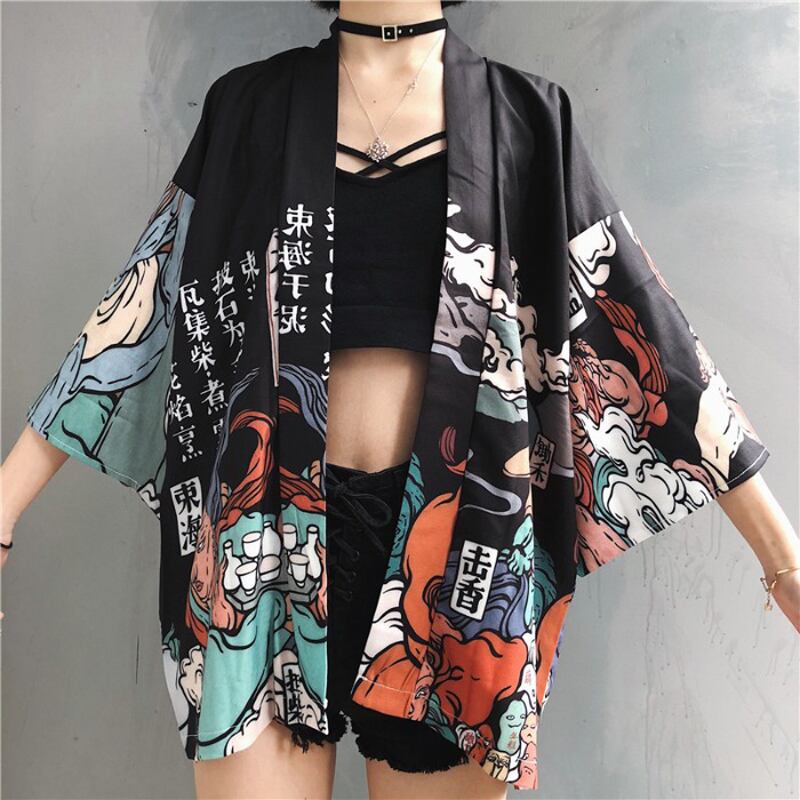 【港味名品シリーズ】カーディガン 2カラー 原宿風 男女兼用 メンズ レディース アウター ゆったり 黒 イエロー カップル服