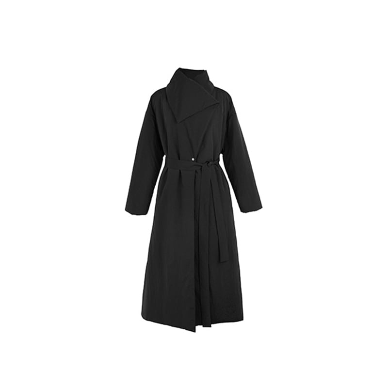 【大青龍肆シリーズ】チャイナ風コート 綿入り ブラック 冬服 暖かい ロング丈 レディース