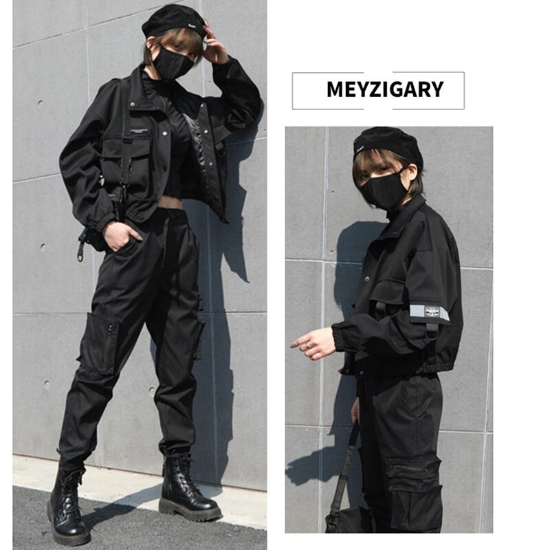 【HEIDIANシリーズ】ショート丈アウター ジャケット おしゃれ デザイン性あり ブラック 黒 M L XL 2XL