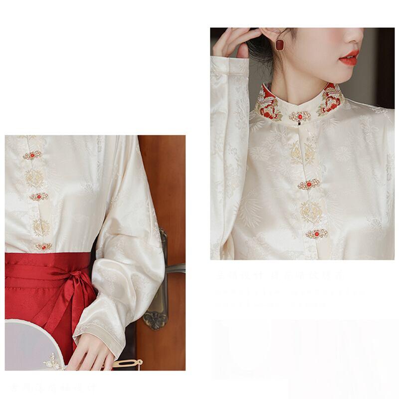 【BAIRIMENGシリーズ】★チャイナ風スカート★ まきスカート ボトムス 漢服スカート レッド 赤い - ChinChic