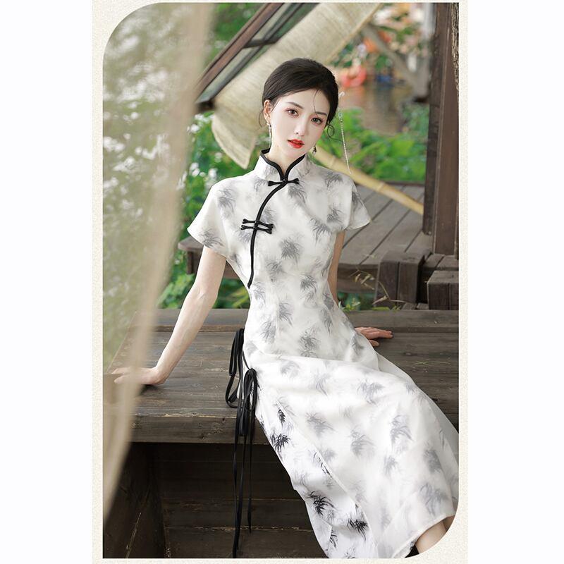 【BAIRIMENGシリーズ】★チャイナ風ワンピース★ トップス 半袖 シフォン 夏服 気質アップ エレガント - ChinChic
