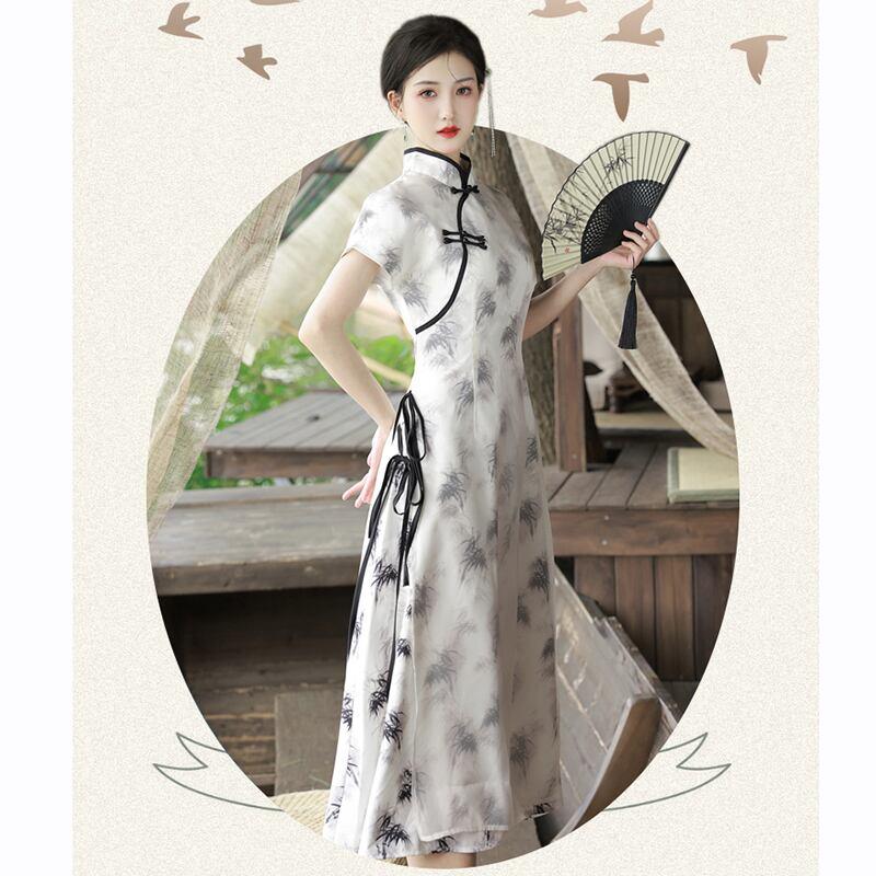 【BAIRIMENGシリーズ】★チャイナ風ワンピース★ トップス 半袖 シフォン 夏服 気質アップ エレガント - ChinChic
