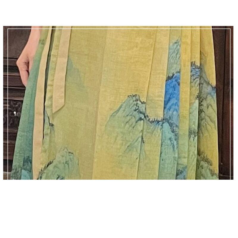 【BAIRIMENGシリーズ】★チャイナ風スカート★ ボトムス まきスカート 山水柄 漢元素 漢服 合わせやすい - ChinChic