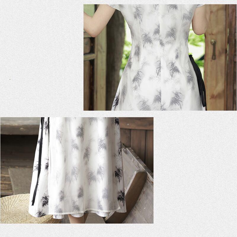 【BAIRIMENGシリーズ】★チャイナ風ワンピース★ トップス 半袖 シフォン 夏服 気質アップ エレガント - ChinChic