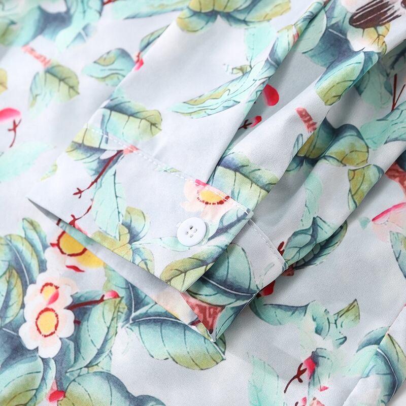 【BCBGHシリーズ】★油絵風シャツ★ トップス 長袖シャツ 春夏 M L XL 2XL 男女兼用 メンズ 文芸スタイル - ChinChic
