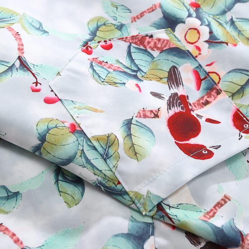【BCBGHシリーズ】★油絵風シャツ★ トップス 長袖シャツ 春夏 M L XL 2XL 男女兼用 メンズ 文芸スタイル - ChinChic