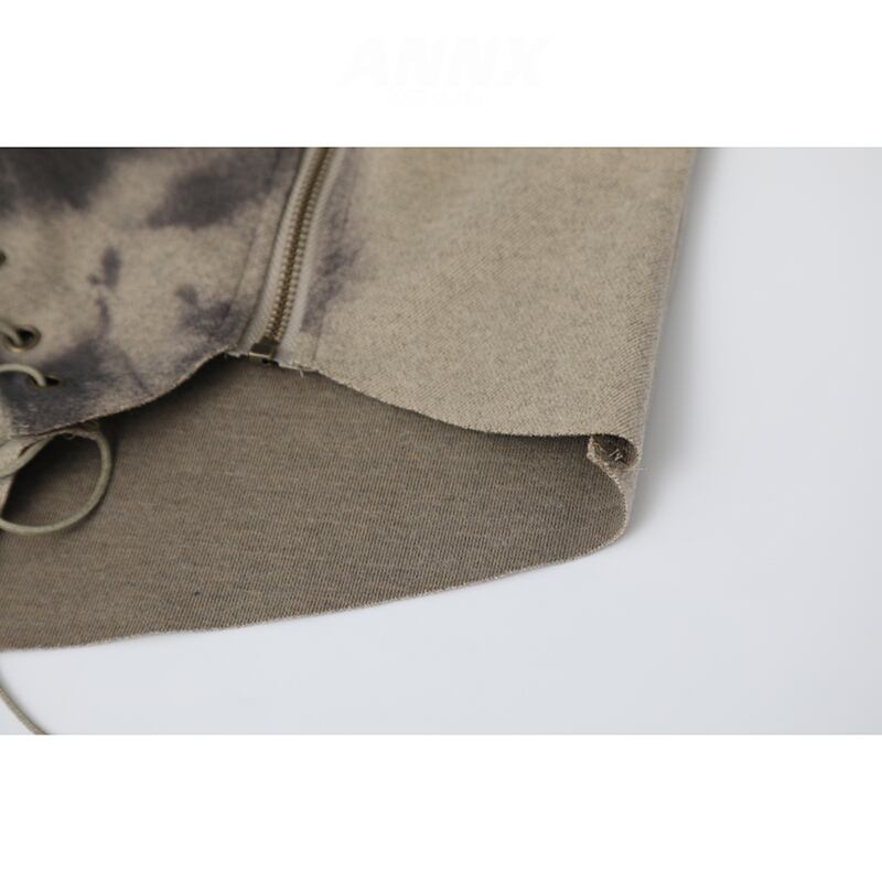 【ANNXSTUDIOシリーズ】デザイン性有り ショート丈 厚手 レトロ トップス S M