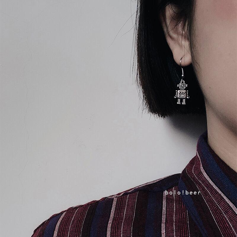 【BOLO!BEERシリーズ】★ピアス★ ペア 耳飾り レディース 個性的 ロボット アクセサリー 可愛い 合わせやすい - ChinChic