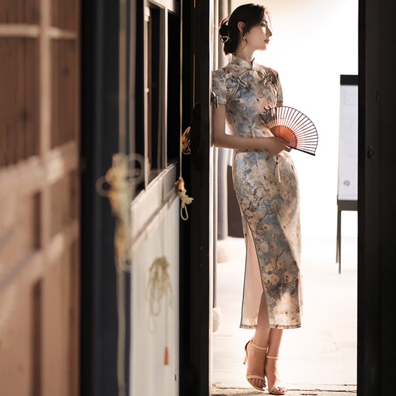 【紅彩衣シリーズ】チャイナドレス ワンピース 花柄 レトロ 女性らしい スリム 気質アップ िटं★