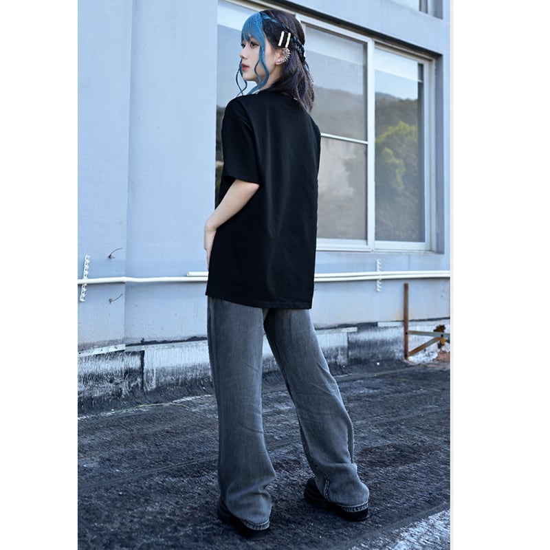【古怪舍---無聲沼澤シリーズ】★デニムパンツ★ ボトムス ズボン 着痩せ 合わせやすい シンプル