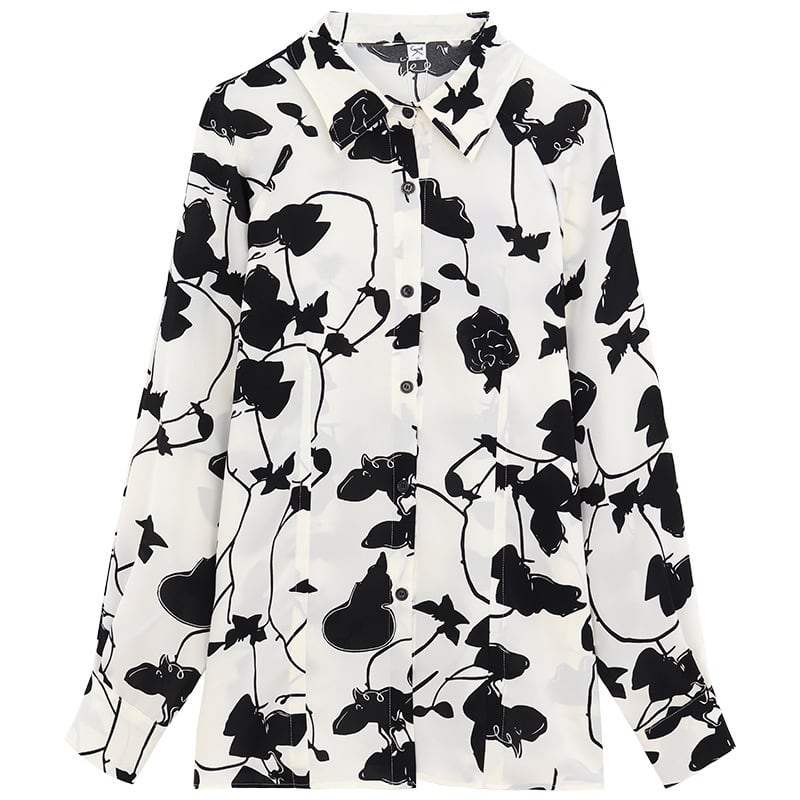 【BUDINGシリーズ】長袖シャツ レディース プリント 薄手 個性的 可愛い S M L XL レトロ トップス