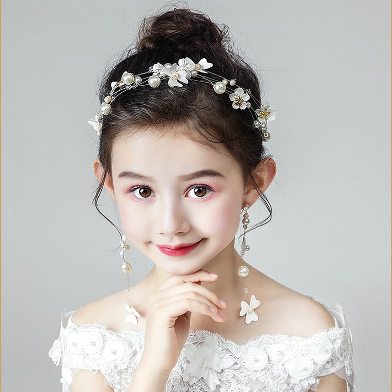 ハンドメイド 子供用 花冠 ウェディングヘアアクセサリー 結婚式 花かんむり 発表会 造花 花飾り フォーマルヘアーアクセ 女の子向け –  ChinChic