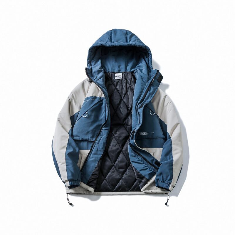 【MMOPTOPシリーズ】綿入れコート フード付き 男女兼用 冬用ジャケット 2色配色