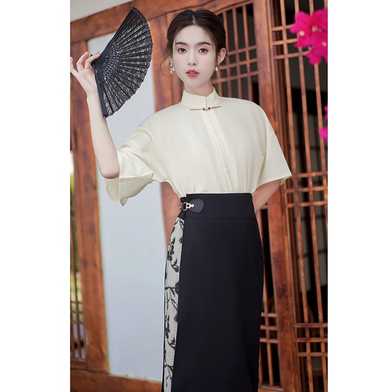 【BRMFUGUシリーズ】チャイナ風シャツ トップス 気質アップ 中華服 レトロ シンプル レディース 春夏ファッション