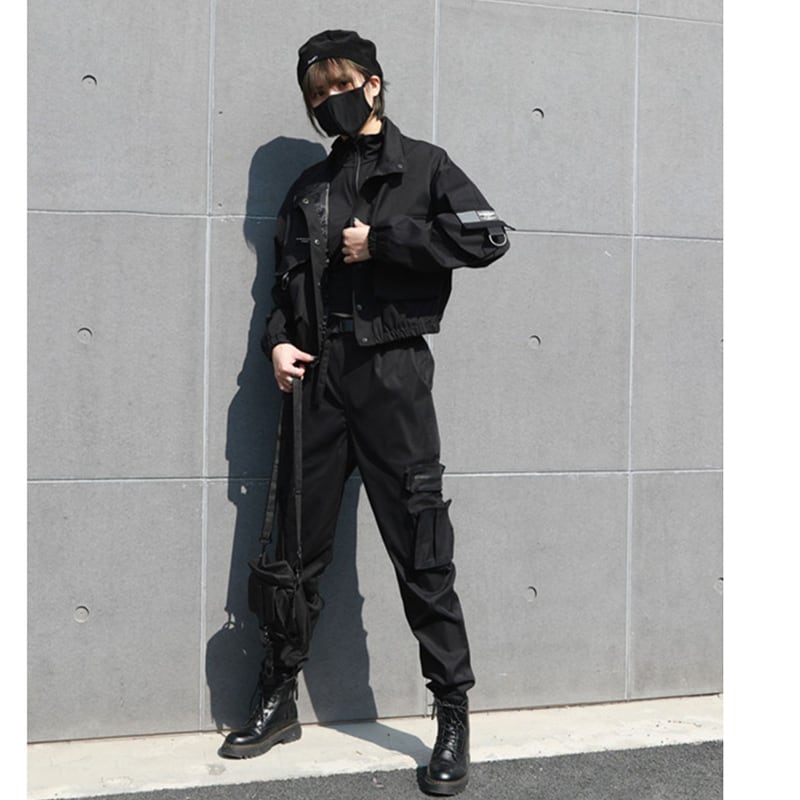 【HEIDIANシリーズ】ショート丈アウター ジャケット おしゃれ デザイン性あり ブラック 黒 M L XL 2XL