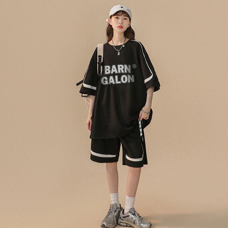 【CHAOMEICHENシリーズ】★セットアップ★ 3COLOR Tシャツ+短パン 夏服 男女兼用 メンズ ベージュ グリーン ブラック - ChinChic