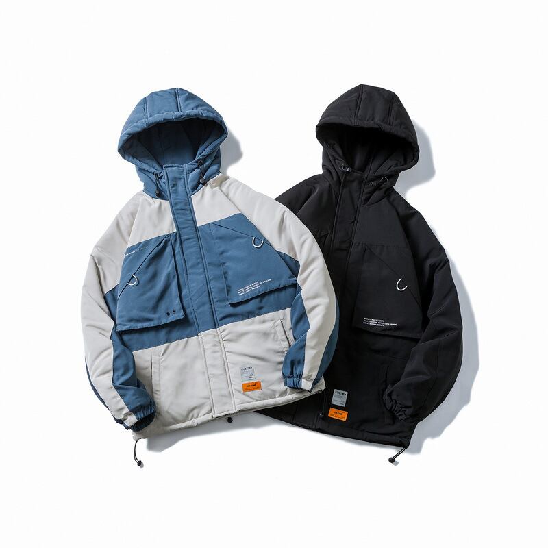 【MMOPTOPシリーズ】綿入れコート フード付き 男女兼用 冬用ジャケット 2色配色