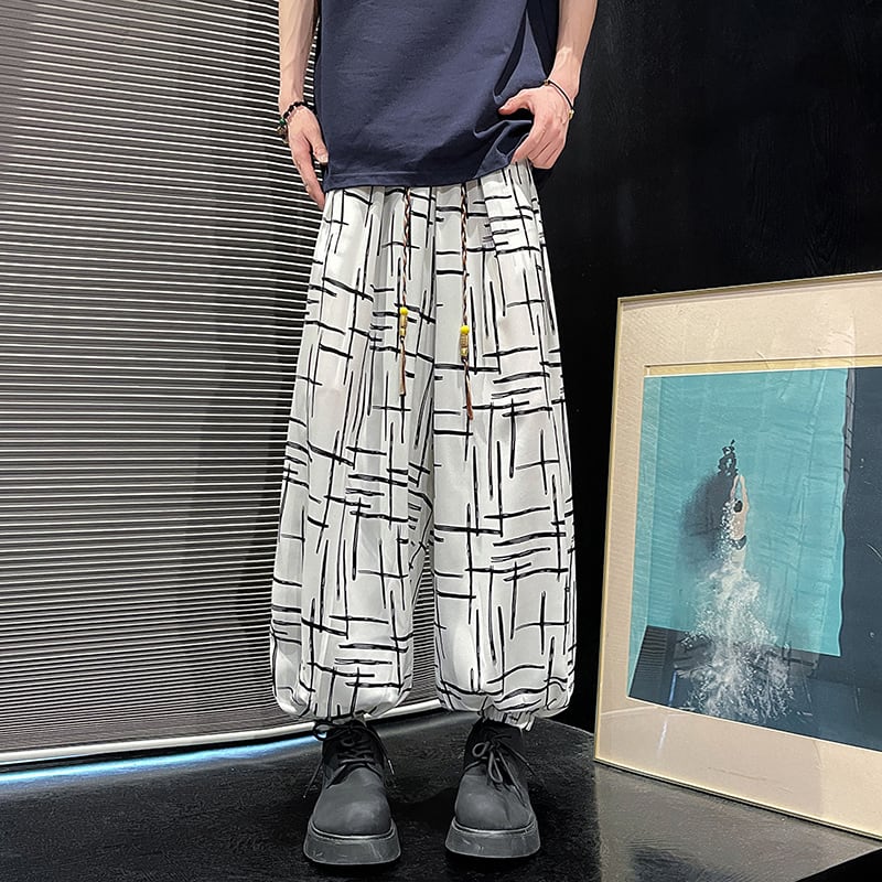 【ZHEYUANシリーズ】チャイナ風ズボン 2色 カジュアルパンツ 男女兼用 メンズ 大きいサイズ プリント ボトムス